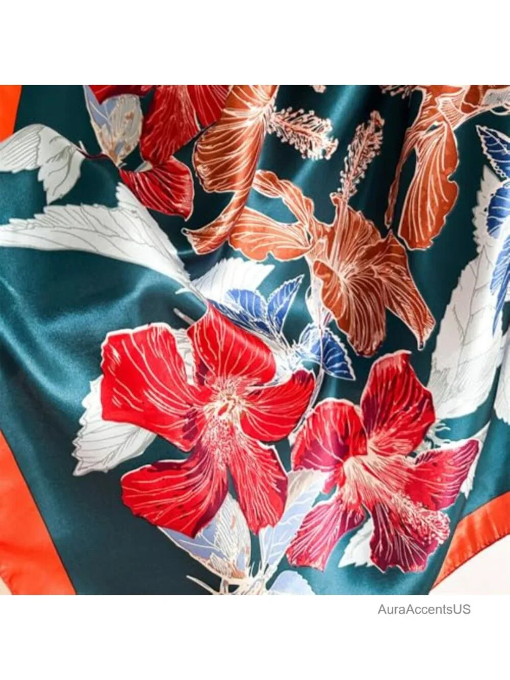 Silk-Like Satin Square Scarf for Women, Non-Slip Head Wrap